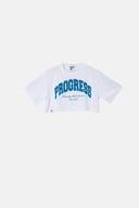 "PROGRESS" Cropped Quick dry & UV care S/SLV Tee