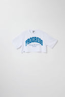 "PROGRESS" Cropped Quick dry & UV care S/SLV Tee